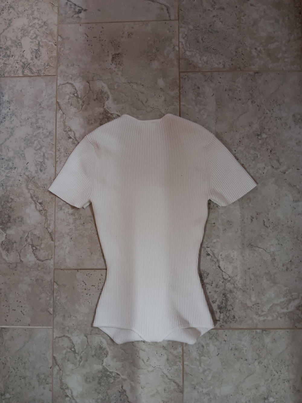 Abercrombie & Fitch White Ribbed Square-Neck Bodysuit - Picture 4 of 4